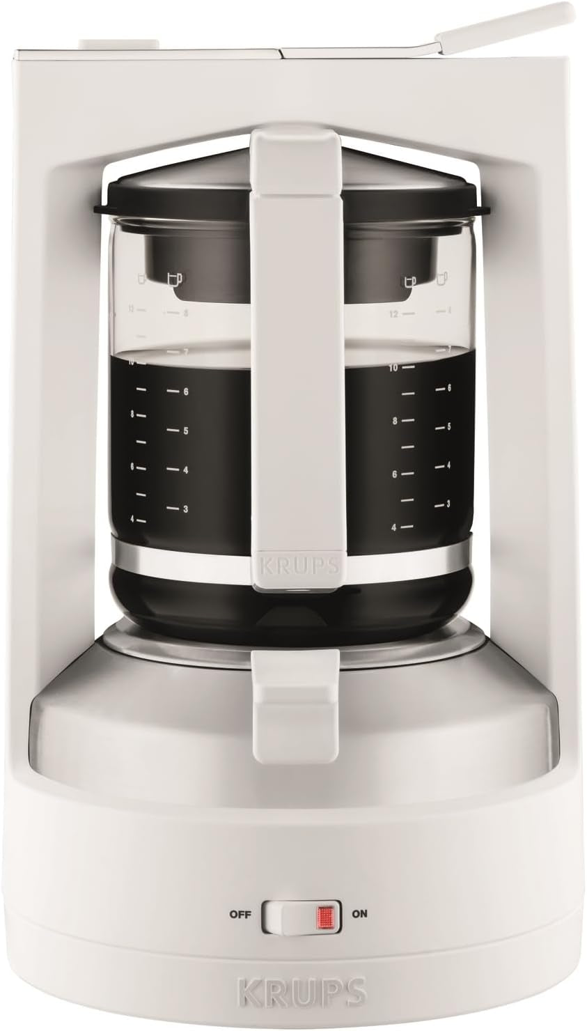 Espressor cu filtru Krups T8, 850 wați, oprire automată, 8-12 cești, capacitate 1 l, filtru permanent, întrerupător iluminat pornit/oprit, ușor de utilizat, negru, KM4689