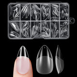 Unghii false scurte, model balerină, 120 bucăți, pentru lipire, 12 dimensiuni, unghii artificiale scurte, gel moale, acoperire completă, vârfuri de unghii pentru unghii cu gel scurte, S