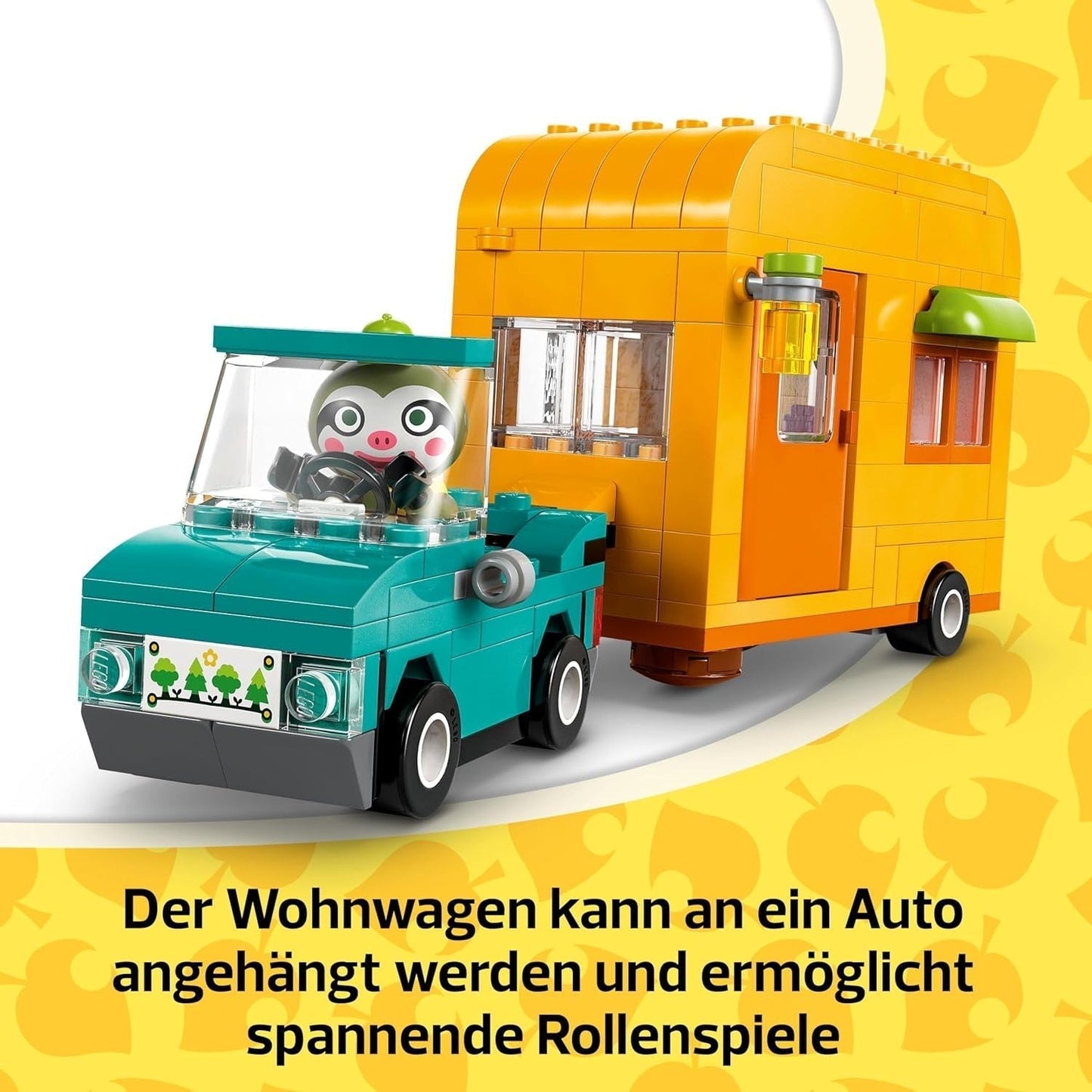 LEGO Animal Crossing Gerd's Caravan & Garden, set pentru jocuri de rol, mașină de jucărie pentru copii, cadou pentru fete și băieți de la 7 ani, jucărie pentru jocuri video cu figurine de animale 77054 Seturi de constructie Besuche den LEGO-Store