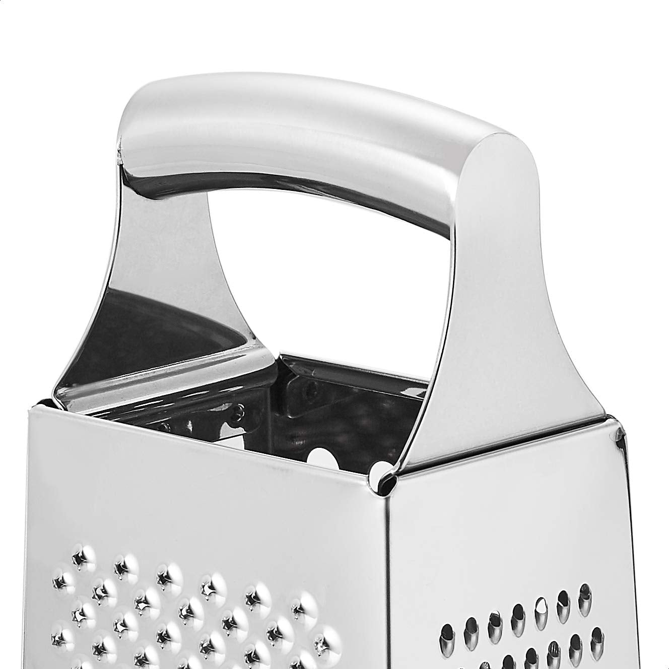 Răzătoare de brânză pătrată robustă din oțel inoxidabil, cu bază antiderapantă Peeler Naty Shop
