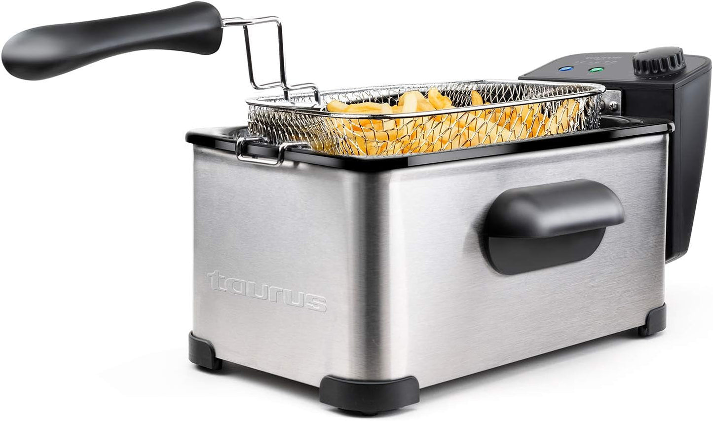 Taurus Professional 2 plus - Friteuză cu ulei, 2 litri, 1700 W, 18/8 oțel inoxidabil Electrocasnice Naty Shop 3L