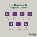 Scutece Bambo Nature pentru bebeluși, mărimea 4 (7-14 kg), 144 buc., cutie lunară | Scutece premium cu protecție îmbunătățită împotriva scurgerilor | Confort și libertate supreme pentru copiii activi | Scutece testate dermatologic