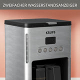 Espressor de cafea cu filtru Krups KM442D Premium | 10-15 cești | 1000 wați | programabil | funcție de menținere la cald | oțel inoxidabil | negru