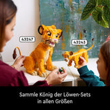 Lego Ç€ Disney Simba, tânărul rege al leilor, jucărie de construit pentru colecționat cu figurine creative de animale, activitate relaxantă pentru adulți, idee de cadou pentru femei 43247 Seturi de constructie Besuche den LEGO-Store