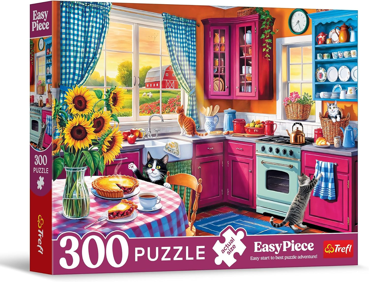 Trefl - Easypiece Puzzle: Dimineața în bucătărie - 300 de piese - Piese mari, Ușor de puzzle, Pentru adulți și copii de 10 ani și peste Puzzle Naty Shop Titlu implicit