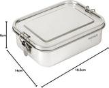 Cutie de prânz wenco din oțel inoxidabil, cu 2 compartimente, cutie de prânz mare cu capacitate de 850 ml, rezistentă la apă, lavabilă în mașina de spălat vase, inclusiv inel de silicon de schimb, 18,5 x 14 x 5,5 cm, argintiu (pachet de 2) Cutii depozitare alimente Naty Shop