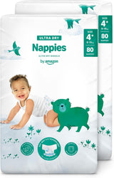 Scutece Ultra Dry de la Amazon, mărimea 1 (2-5 kg) - Cutie lunară, alb, 96 bucăți (2 pachete a câte 48) (anterior sub marca Mama Bear, produs identic)