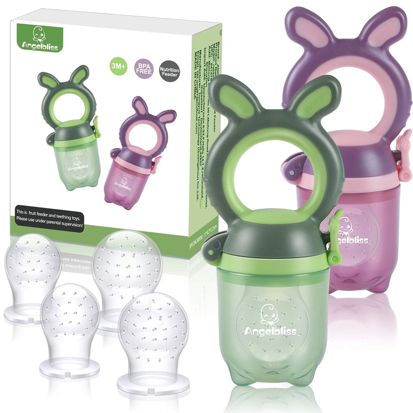 Tétine Pour Bébé/Tétine à Fruit/Tetine Grignoteuse Bebe/Tétine D'alimentation Pour Bébé - Toy de Dentition Pour Bébé, Sans BPA (Pachet de 2)