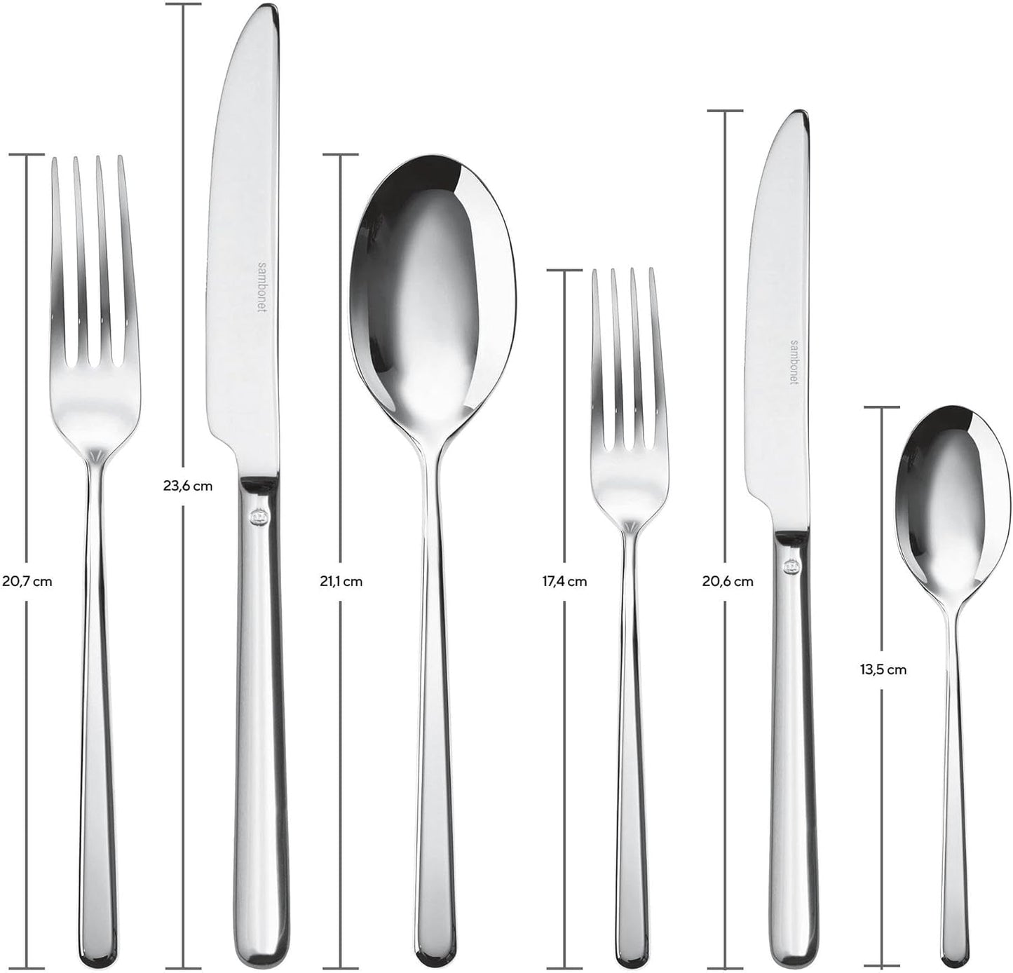Sambonet 52513-83 Tacâmuri 36 piese, Oțel inoxidabil Bucatarie Naty Shop