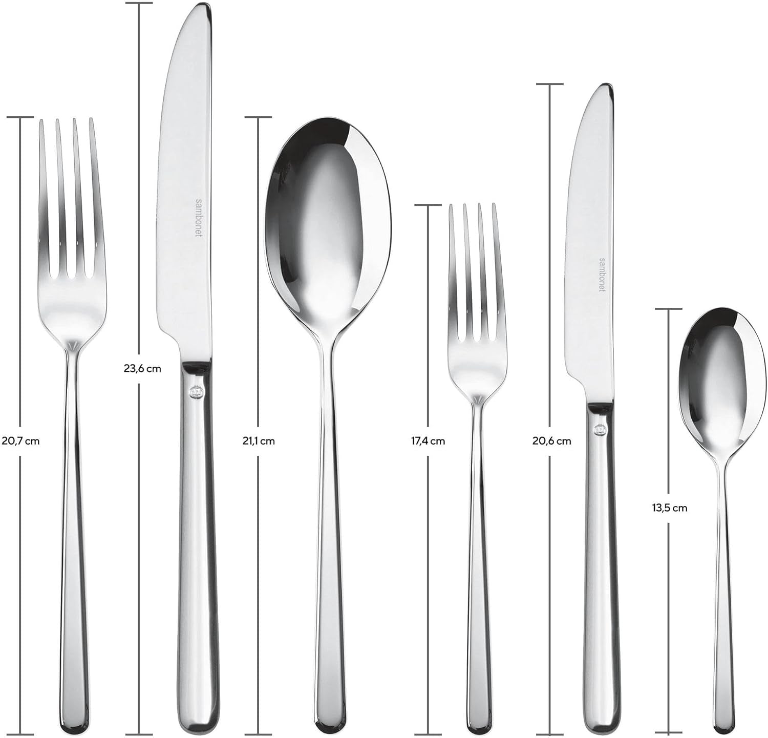 Sambonet 52513-83 Tacâmuri 36 piese, Oțel inoxidabil Bucatarie Naty Shop