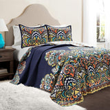 Lush Decor Clara quilt, bumbac, turcoaz și mandarină, Full/Queen Plapumi si pilote Naty Shop Marină Full/Queen