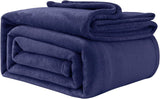 Pătură confortabilă Pătură pufoasă din fleece 130 X 150 cm Pături de pat Pătură de canapea Pături moi mari și aruncări pentru adulți Aruncări pentru canapele Cald Lavabil la mașină Negru Paturi si Cuverturi Good Nite Albastru marin 230 X 270 Cm
