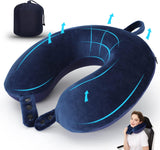 TALLGO Travel Neck Pillow, cea mai bună pernă de avion din spumă de memorie pentru tetieră, pernă moale reglabilă pentru avion, mașină și casă, roz Perne ortopedice cervicale Naty Shop Albastru Standard