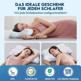 Cloudétoile pernă pentru gât pernă din spumă cu memorie - pernă ortopedică ergonomică 2 în 1 pernă din spumă visco pernă pentru dormit lateral, pernă de susținere a gâtului reglabilă pe înălțime pernă din spumă cu memorie, alb 64X38X12 cm Perne ortopedice cervicale Naty Shop