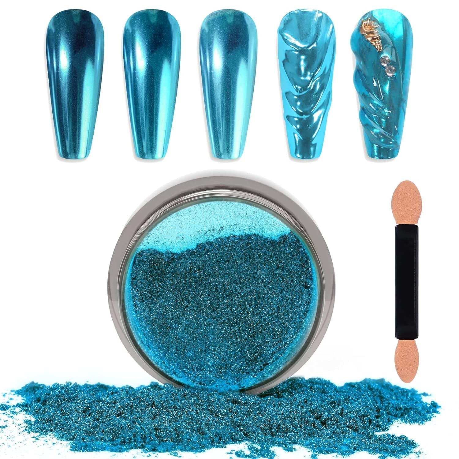 Chrome Nagel Pulver Spiegel Effekt Metallic Staub Holographische Glitter Glasierte Maniküre Dekoration Reflektierendes Pigment Für DIY Gel Polish Nail Art, Harz Handwerk, Geschenke Für Gold