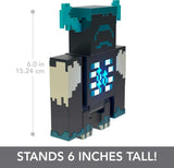 MINECRAFT Warden Figure - figurină de acțiune cu lumini, zgomote și mod de atac, pentru jucătorii și fanii jocurilor video aventuroși de la 6 ani, HHK89, negru - Guardiano Action figures Naty Shop