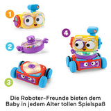 Fisher-Price 4-in-1 robot de învățare Linus pentru bebeluși și copii mici, jucărie de la 6 luni - vorbitor de germană, HCK39 Jucarii Bebe Naty Shop