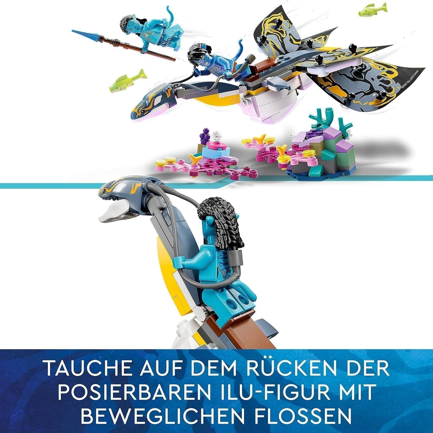 LEGO Avatar Descoperirea lui Ilu, Calea Apei Jucărie construibilă cu figură subacvatică, Pandora Set de colecție pentru copii și fani ai filmelor de la 8 ani în sus 75575 Seturi de constructie Besuche den LEGO-Store