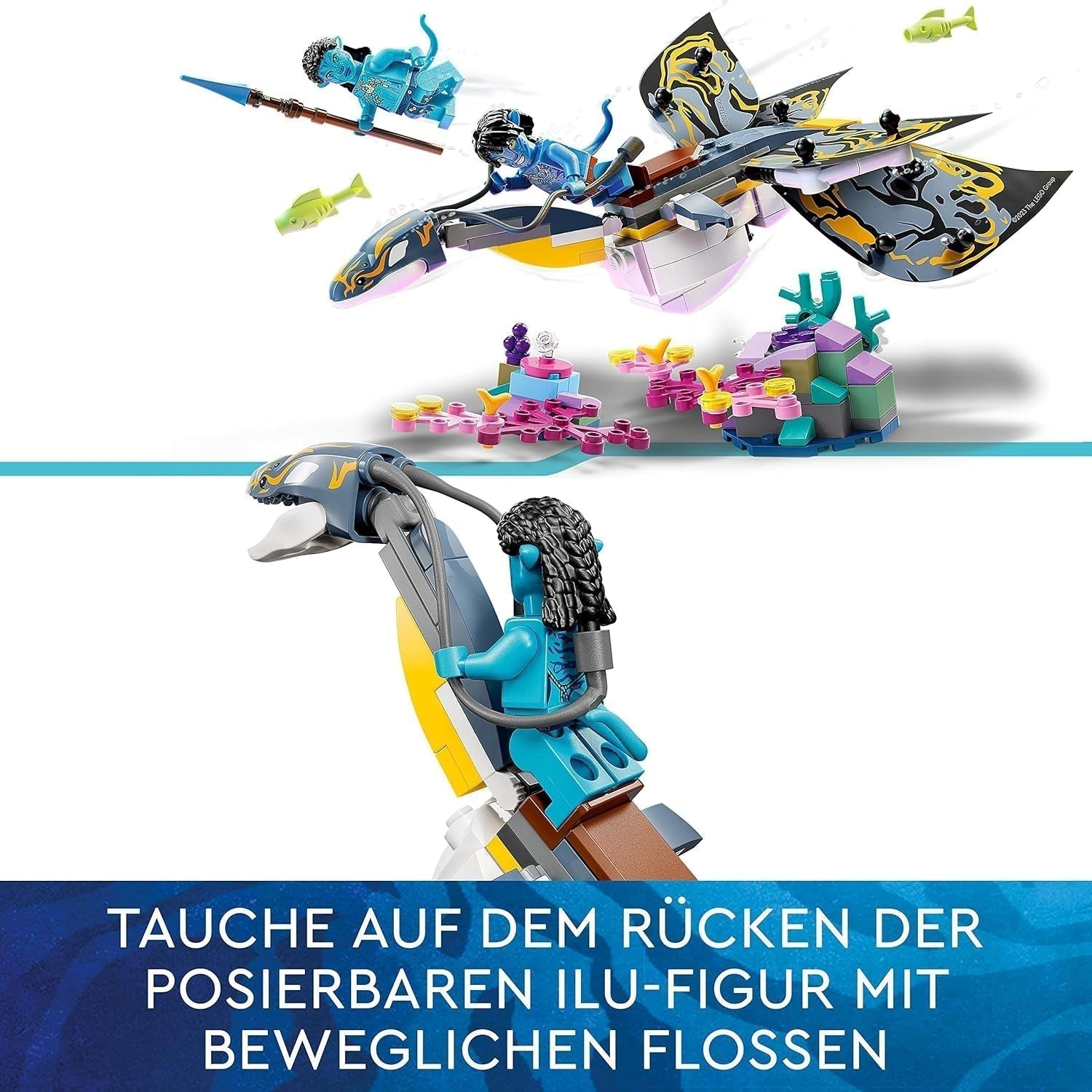LEGO Avatar Descoperirea lui Ilu, Calea Apei Jucărie construibilă cu figură subacvatică, Pandora Set de colecție pentru copii și fani ai filmelor de la 8 ani în sus 75575 Seturi de constructie Besuche den LEGO-Store