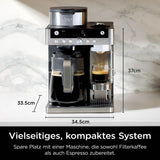 Ninja Prestige Cafetiera Filtrantă 2 în 1 cu Capsule și Spumator de Lapte Integrat, pentru Latte, Cafea cu gheață și Flat White, Negru CFN802EU
