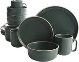 Set de tacâmuri rotunde Zuma, 16 piese, farfurii, boluri, cești, seturi de tacâmuri, serviciu pentru patru (16 piese), verde