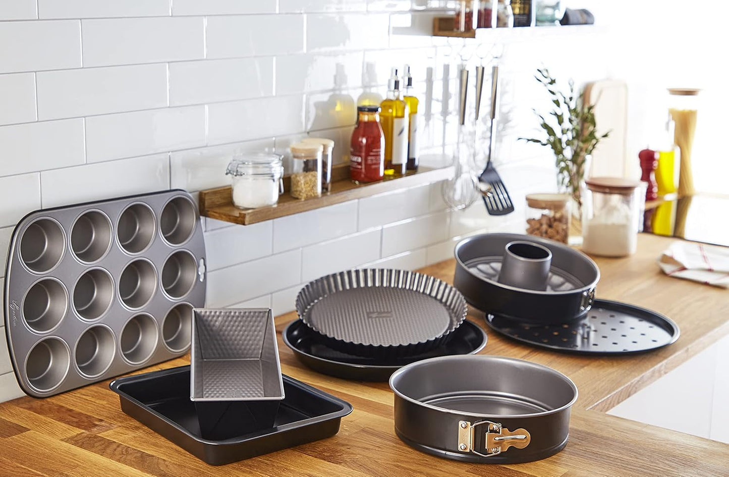 Gustosa Backform 12 Muffin Aus Stahl, Antihaftbeschichtet, Für Backofen, Schwarz, 38 X 27 Cm Matrite si tavi pentru copt Naty Shop
