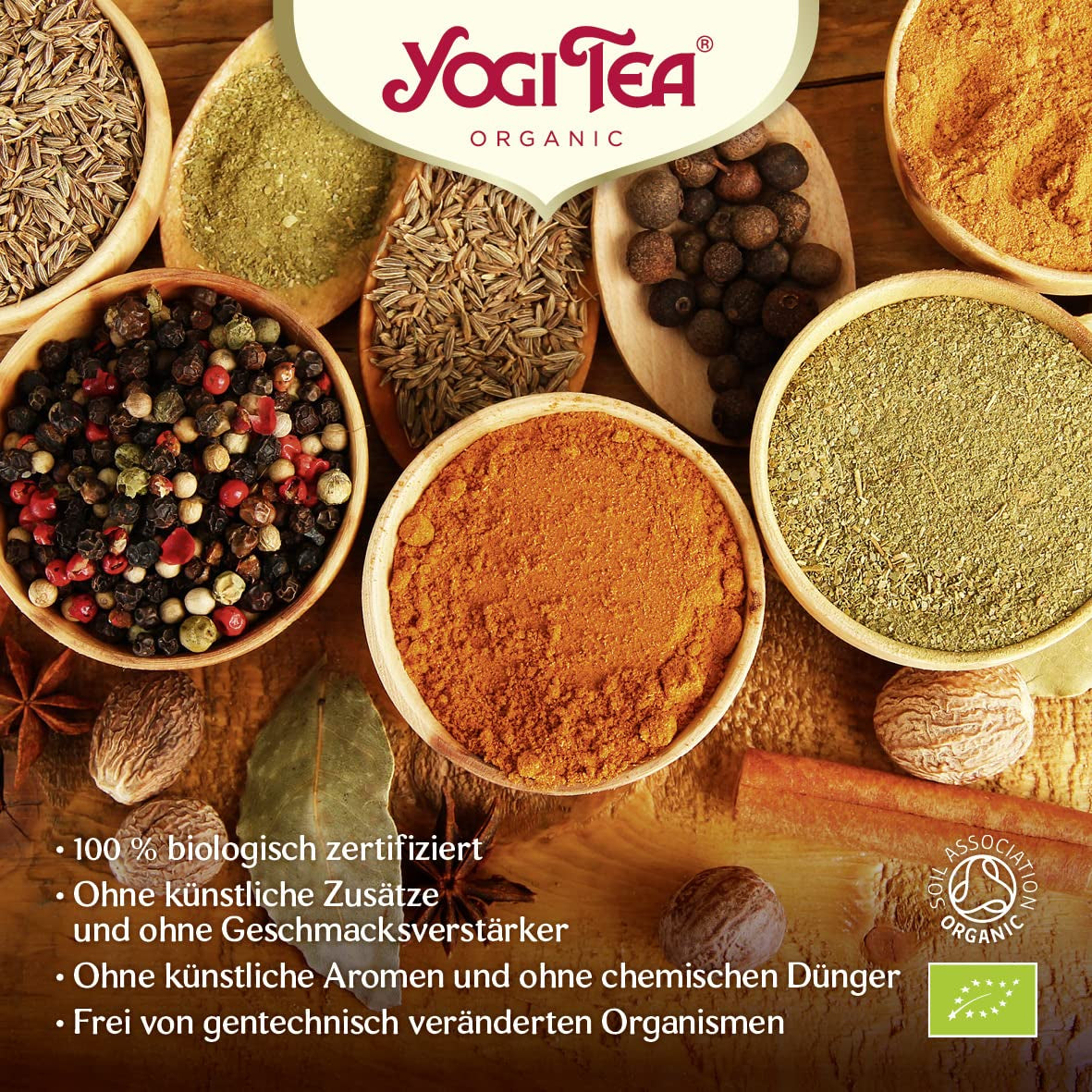 Yogi Tea - Tulsi Serenity, ceai ayurvedic din plante bio, fără cofeină din natură, amestec de tulsi - busuioc „sfânt”, lemn dulce și portocală, Yogi Tea pachet de 3, 3X17 pliculețe (51 pliculețe de ceai)