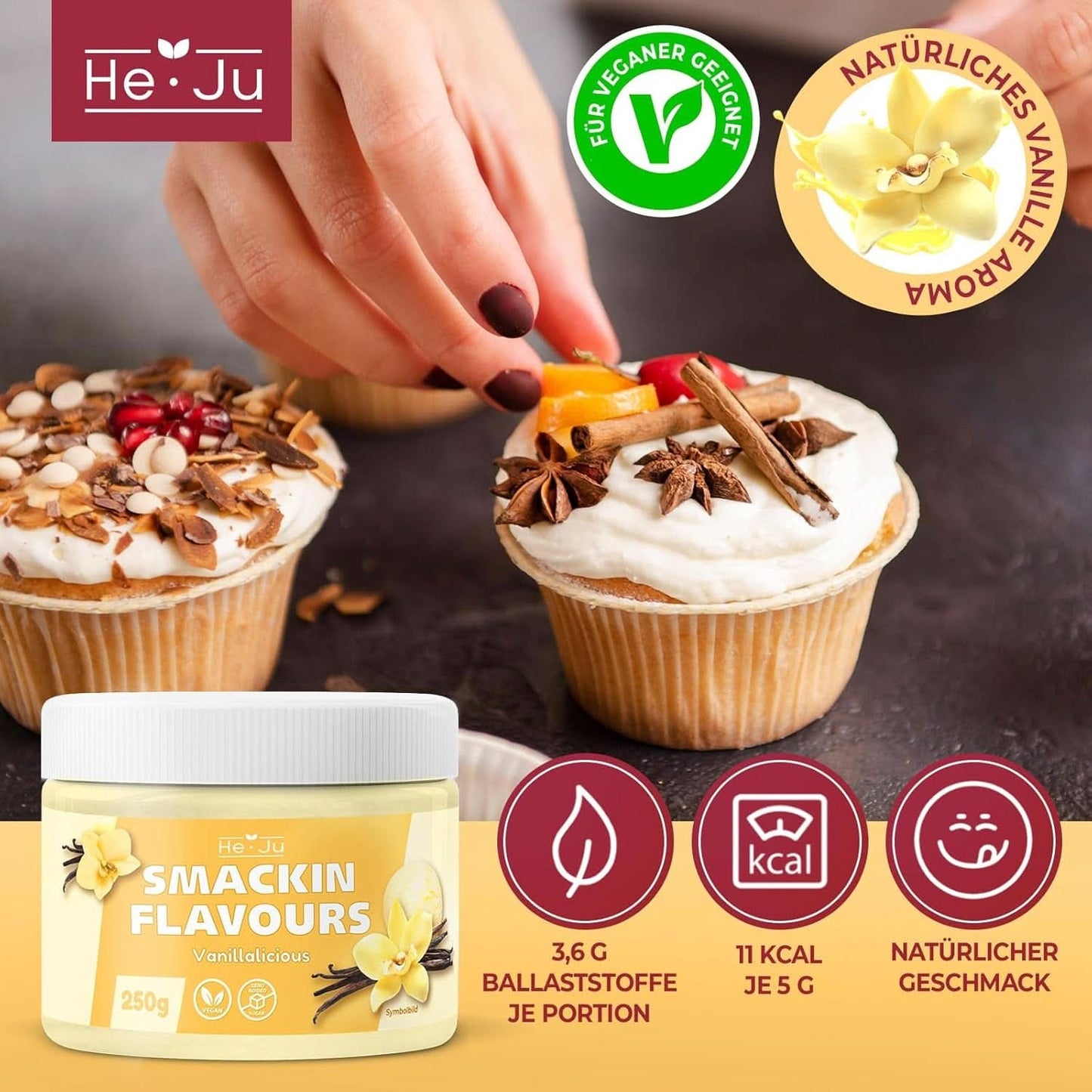 He-Ju, Pudră cu aromă de vanilie, 250 grame Arome Naty Shop