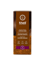 khadi GOLDBRAUN culoare de păr din plante, culoare de păr de la chihlimbar strălucitor la maro auriu catifelat și strălucitor, culoare de păr naturală 100% pe bază de plante, naturală și vegană, produse cosmetice naturale certificate, 100g Vopsea pentru par Naty Shop