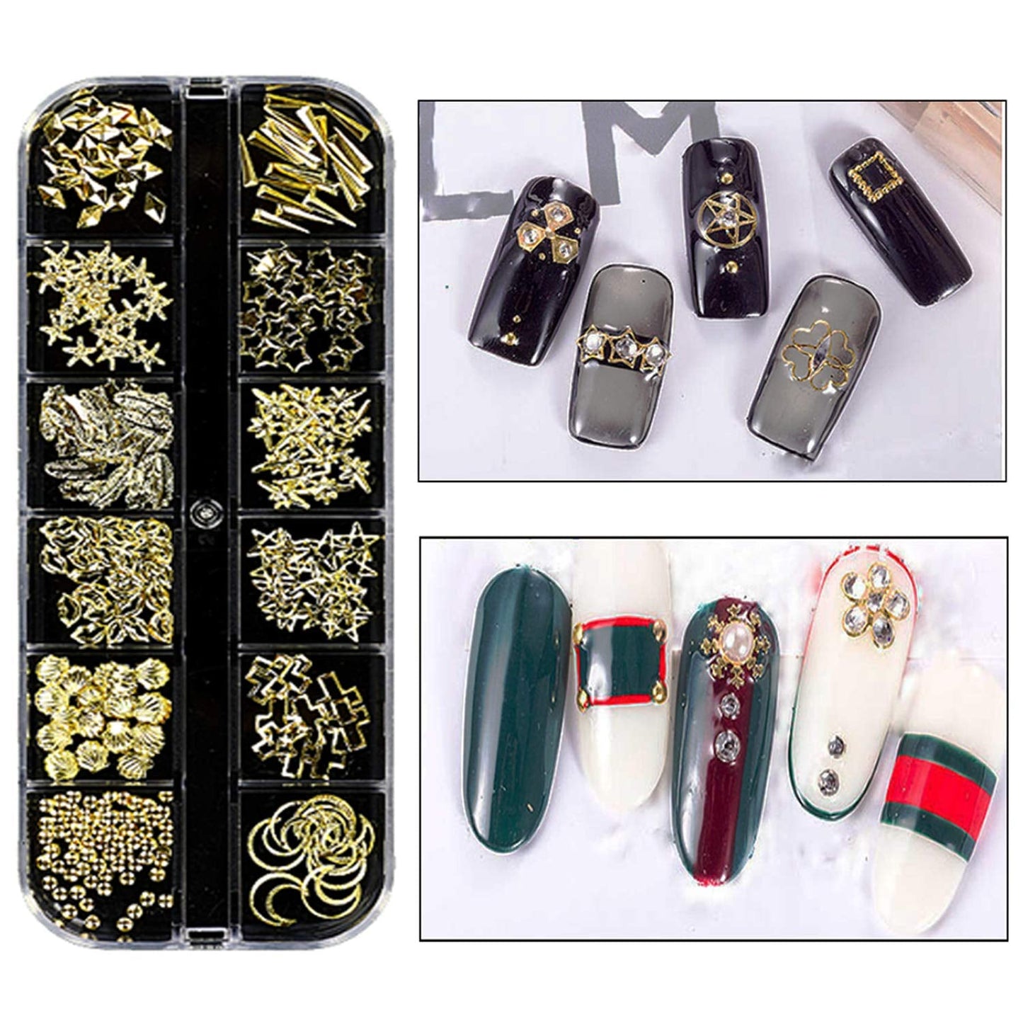 8 Boxen Nail Art Strass Kit - Nail Art Gemischt Strass Set, Nagel Kunst Strasssteine Gems Perlen Edelsteine Bunt Pferdeaugen Strass Für Nageldesign Zubehör Mit 1 Pinzetten Und 1 Strass Picker Für DIY