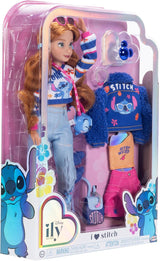 Disney ILY 4EVER Fashion Dolls Stitch cu păr roșcat 11.5" înălțime cu 13 puncte de articulare, două ținute complete Mix-And-Match și inel Mickey strălucitor pentru tine! Papusi Naty Shop