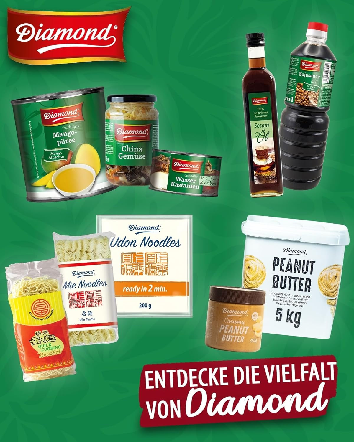 Tăiței Mie DIAMOND, tăiței din grâu fără ou, preparați rapid și ușor, vegetarieni - 8 x 250 g