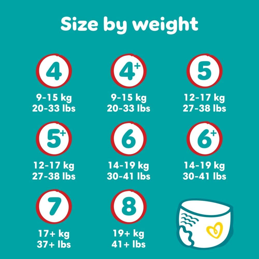 Scutece Pampers Baby-Dry, mărimea 8, 22 de unități, 19 kg+
