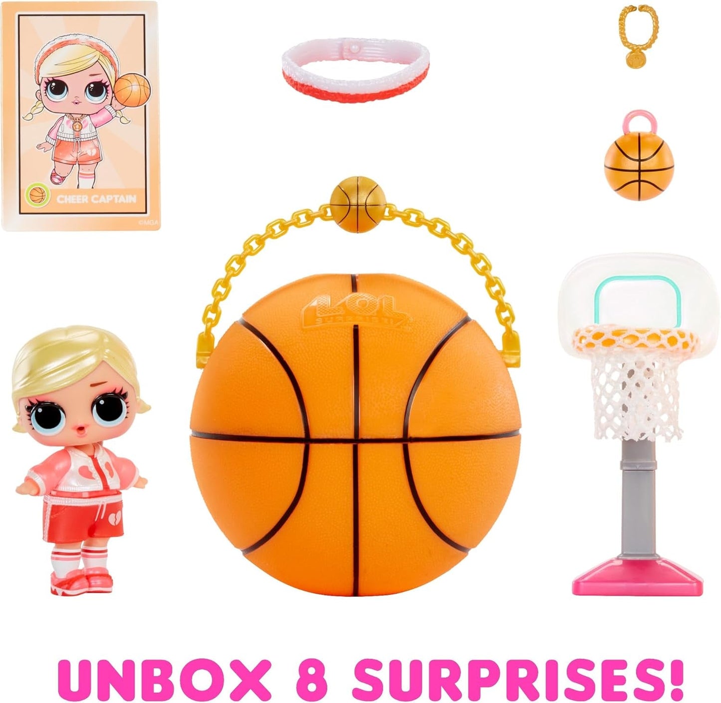 LOL Surprise! Colecția All-Star Sports Vault Tots - Include 1 păpușă, ambalaj blindat, 12 păpuși de colecție, 8 accesorii de despachetat, ideal pentru copii cu vârsta de 4 ani și peste, roz