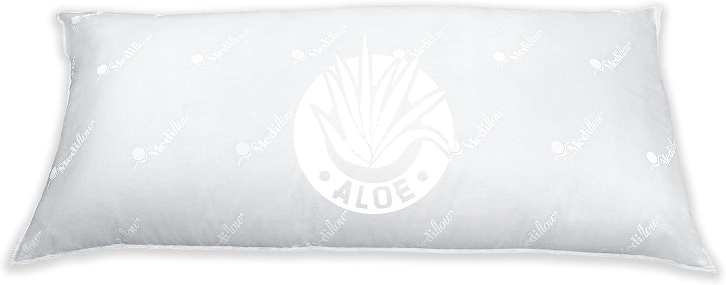 Mediflow 5223 Pernă de apă cu acțiune Aloe Vera, pernă ortopedică pentru susținerea coloanei vertebrale cervicale, 40X80 cm, alb, 1 bucată (1 pachet) Perne standard Naty Shop