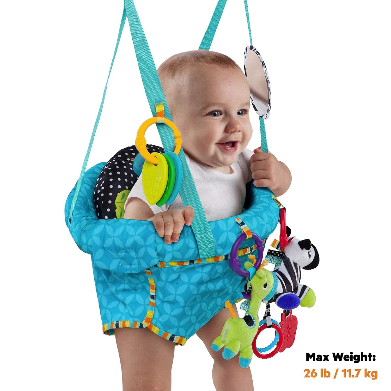 Set de prindere pentru ușă Bright Starts Deluxe cu clemă sigură și stabilă pentru tocul ușii și șervețele umede Pampers Sensitive pentru bebeluși, 1200 de șervețele (15 x 80)