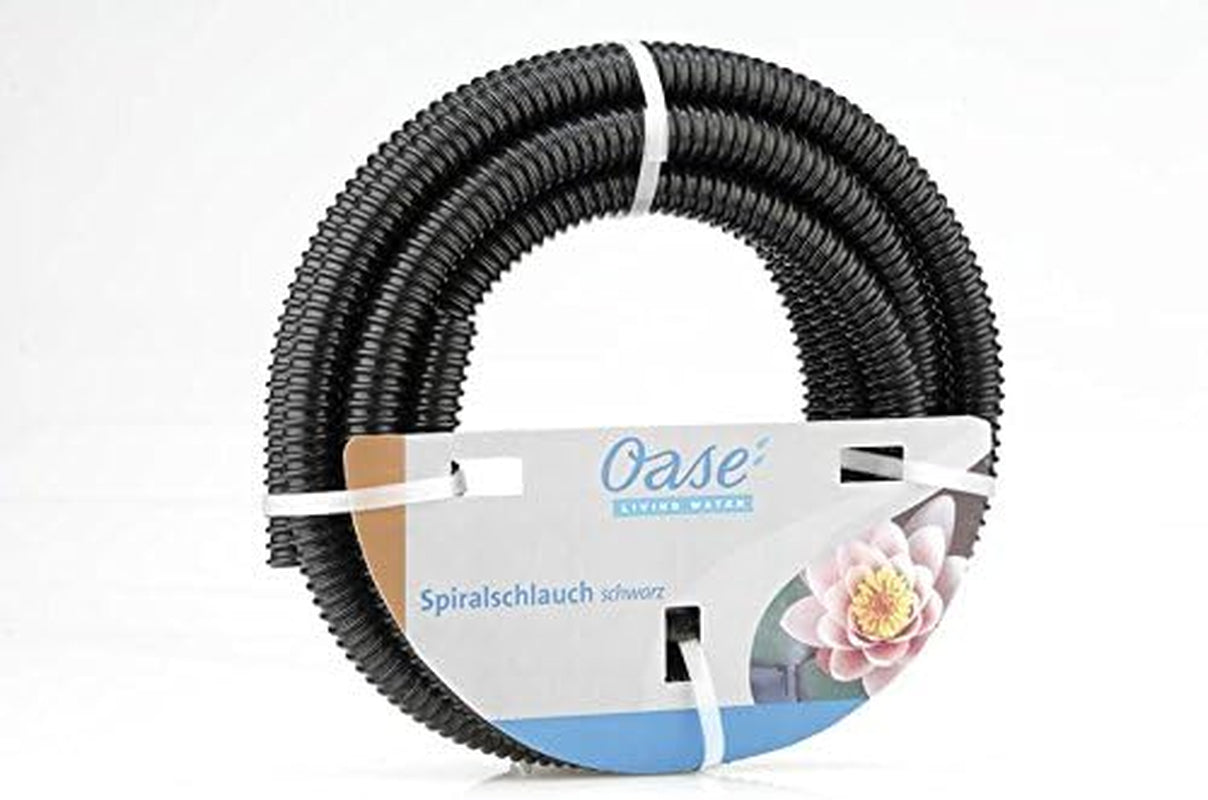 Furtun spiralat Oase 57529 (Ø 19 mm), 5m - Furtun de iaz de înaltă calitate pentru grădină și iaz, furtun flexibil de apă, utilizabil ca furtun de aspirație, furtun de pompă, negru