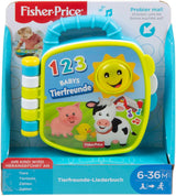 Fisher-Price Musical Animal Friends Songbook | Jucărie pentru copii de la 6 luni, 1 an pentru fete și băieți | Jucărie pentru copii | Carte muzicală cu sunete și efecte luminoase | Jucărie educativă (germană), GFP29 Jucarii Bebe Naty Shop