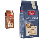Boabe de cafea Melitta BellaCrema La Crema 1kg și boabe de cafea decofeinizate BellaCrema Decaffeinato 1kg