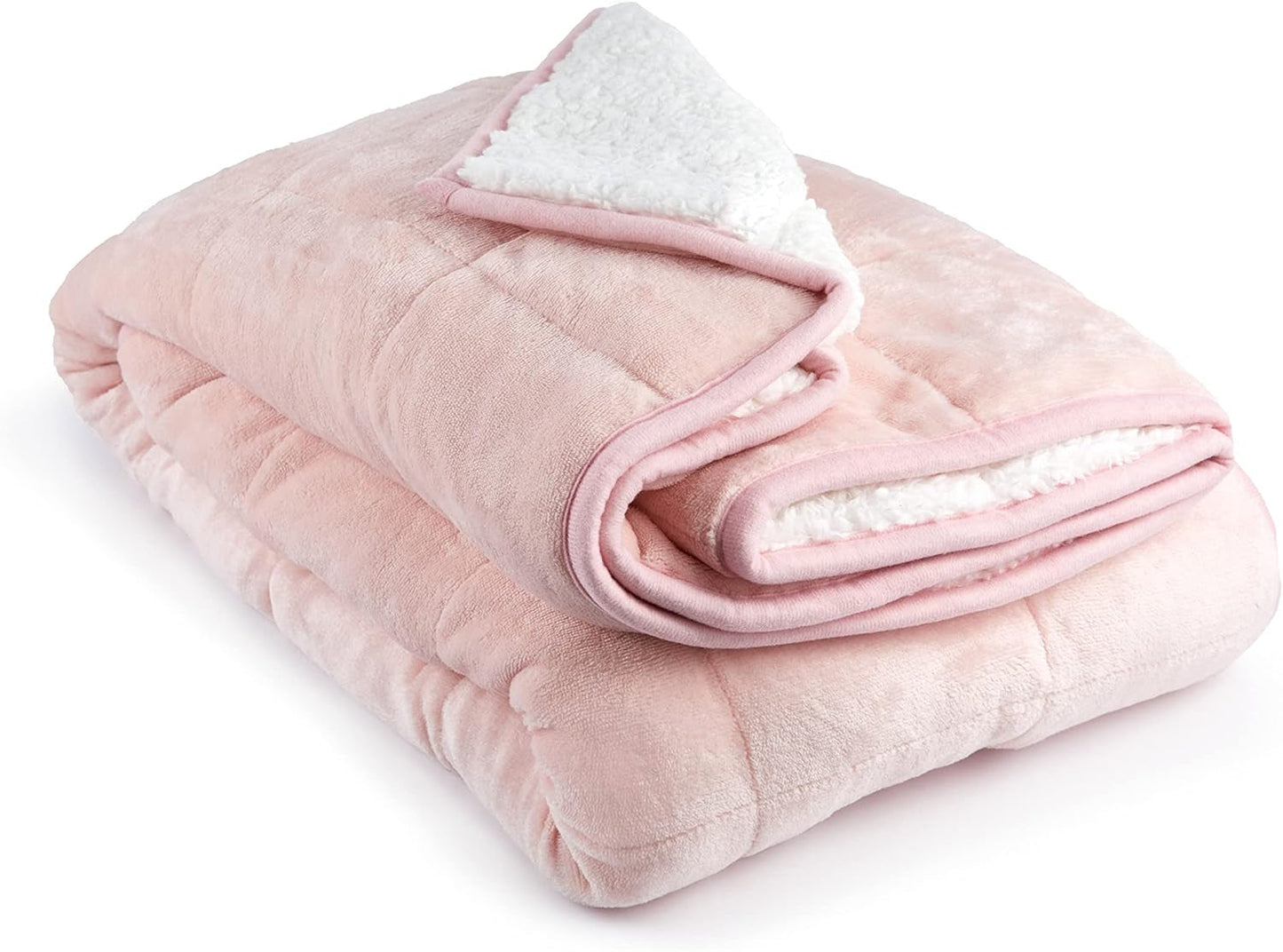Emma Barclay Pătură Sherpa cu greutate, 127 X 152 cm, Blush Pink Paturi si Cuverturi Emma Barclay Blush roz 50X60" (127X152Cm)