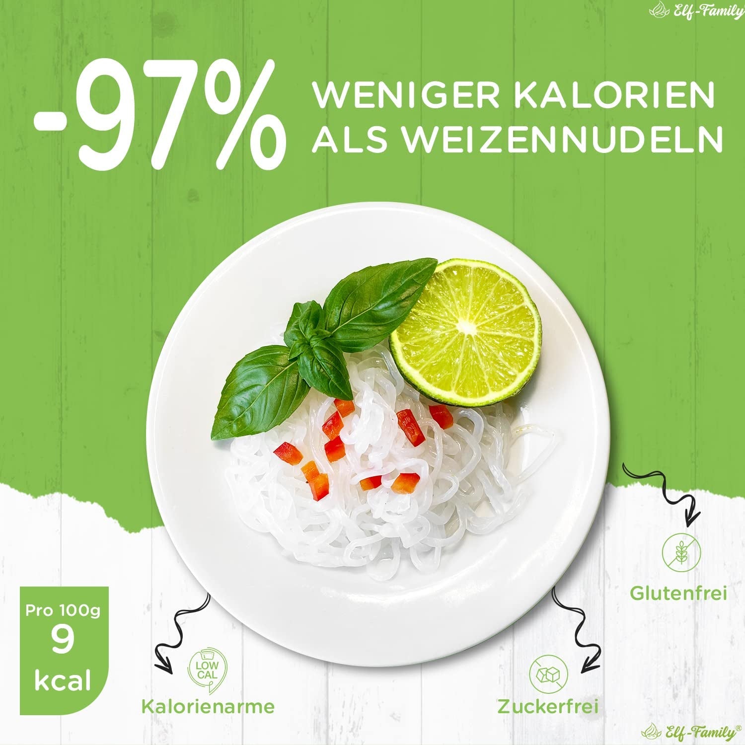 Elf-Family 270g x6er Box(12 pack) Bio Konjak Nudeln Ultra Low Carb Shirataki Nudeln Vegan Glutenfrei-Instant Nudeln ohne kohlenhydrate/Keto/Kalorienarme/Fettfrei/Zuckerfrei -Spaghetti MHD: 12/11/2026