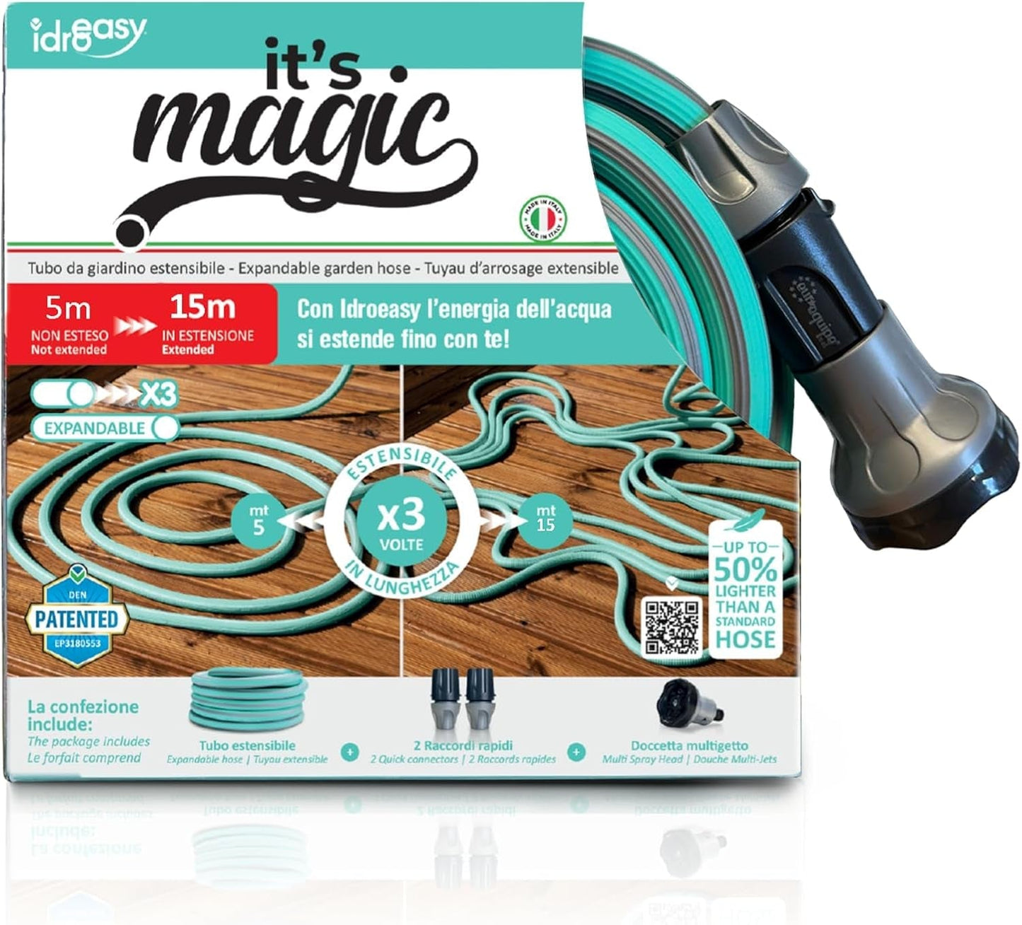 Magic Soft Smart 22,5 metri - Țeavă de irigații pentru grădini, anti-noduri, anti-torsiune, furtun de apă