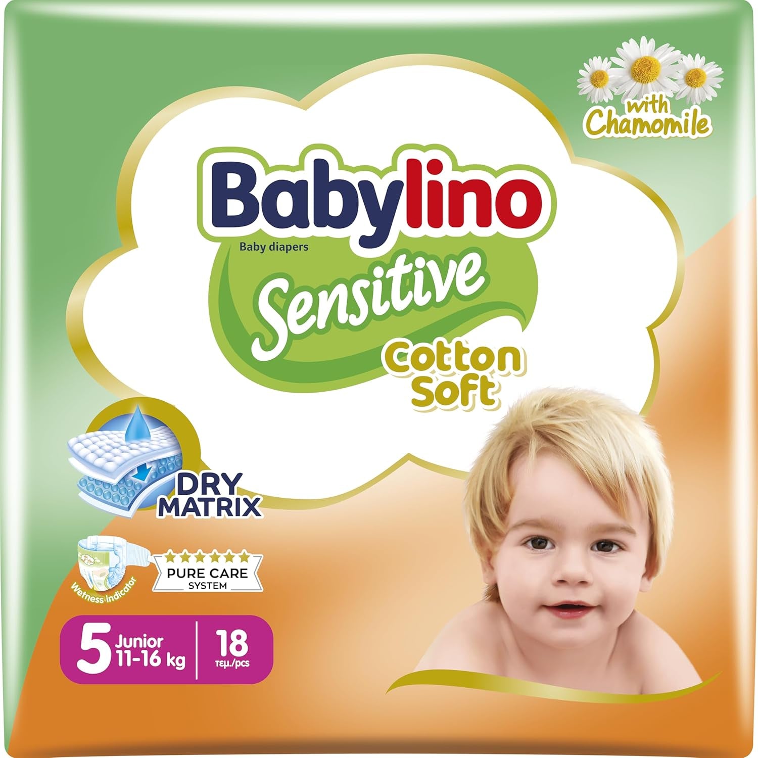 Scutece pentru bebeluși sensibili, mărimea 6, extra mari (13-18 kg), 114 scutece
