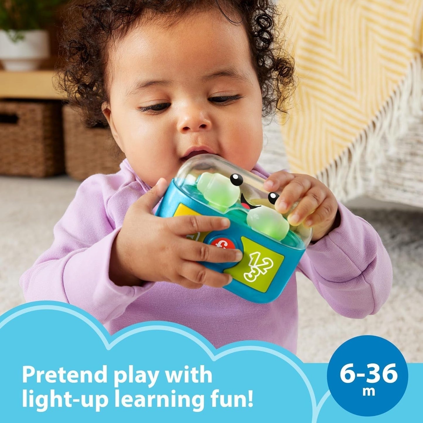 FISHER-PRICE Învățare și joacă distractivă cu dopuri de urechi pentru joacă - dopuri de urechi interactive cu lumini amuzante, cântece de învățare și activități motorii fine, peste 20 de melodii și propoziții, de la 6 luni, HWY45 Jucarii Bebe Naty Shop