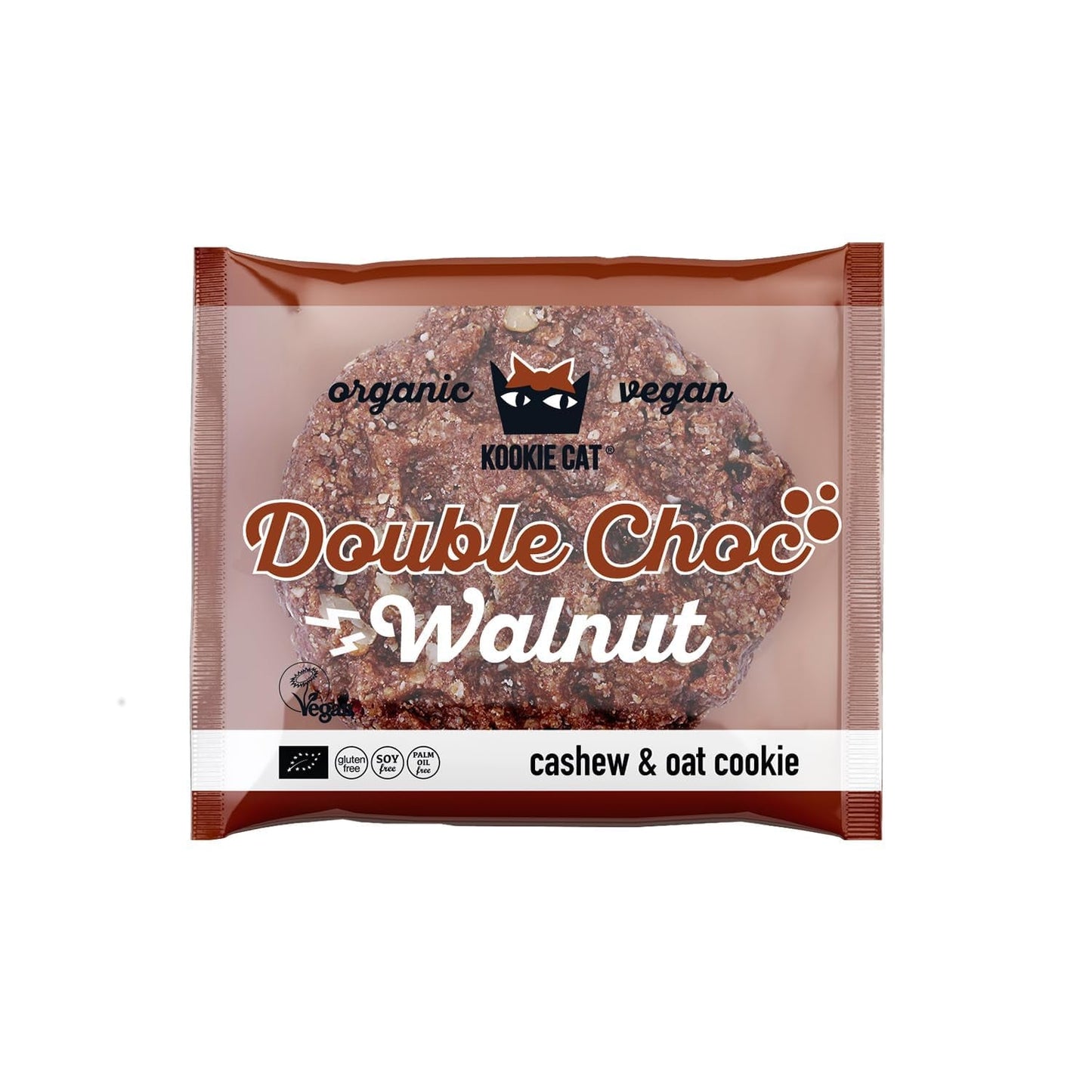 Ciocolată dublă cu nuci - Fursecuri vegane, fără gluten, fără soia, organice, cu caju și ovăz - 12 x 50g pachet multiplu (pachet de 2)