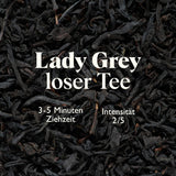 Ceai negru Twinings LADY GREY vrac în cutie de ceai – ceai negru, amestec de soiuri de ceai chinezesc cu coajă de portocală și lămâie, completat cu aromă de bergamotă (200 g)