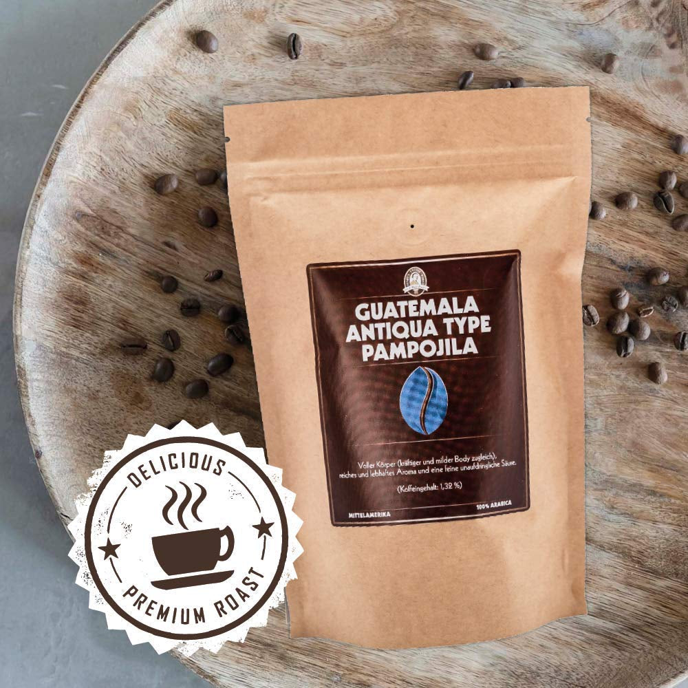 Henry´s Kaffee - Guatemala Antiqua Type Pampojila 1000g - lebhafte Aroma - unaufdringliche Säure - erlesene Qualität - Handwerklich in Deutschland geröstet - Kaffeebohnen direkt vom Bauern