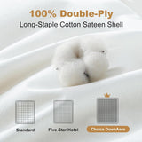 Downaero™ Plapumă cu puf de gâscă pentru paturi King Size, 100% bumbac satinat egiptean, 900 putere de umplere, căldură medie, pentru toate anotimpurile, alb Plapumi si pilote Naty Shop
