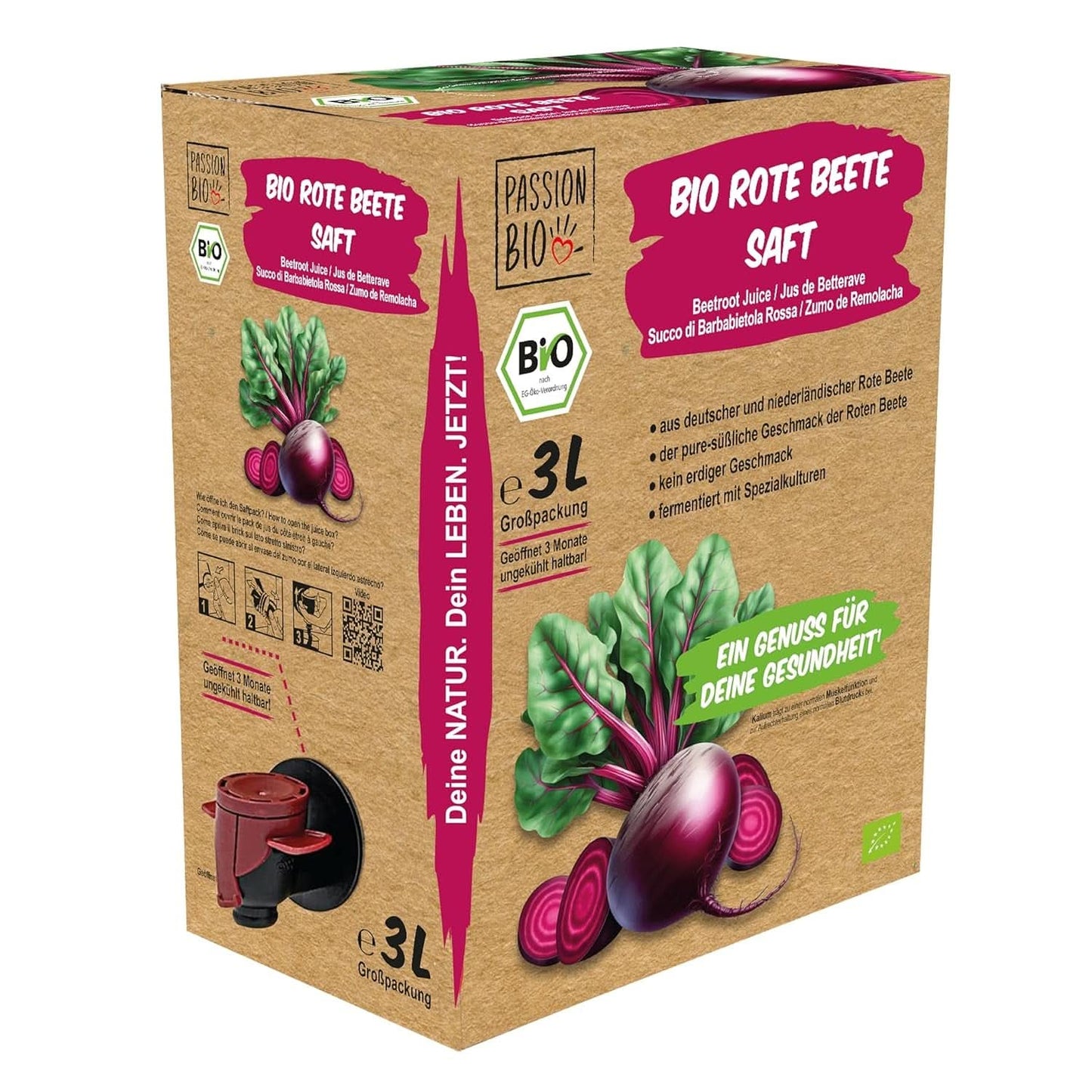 Suc organic de morcovi - Fabricat din morcovi germani și olandezi, 3 litri Bauturi fara alcool Naty Shop 3 litri Sfeclă roșie