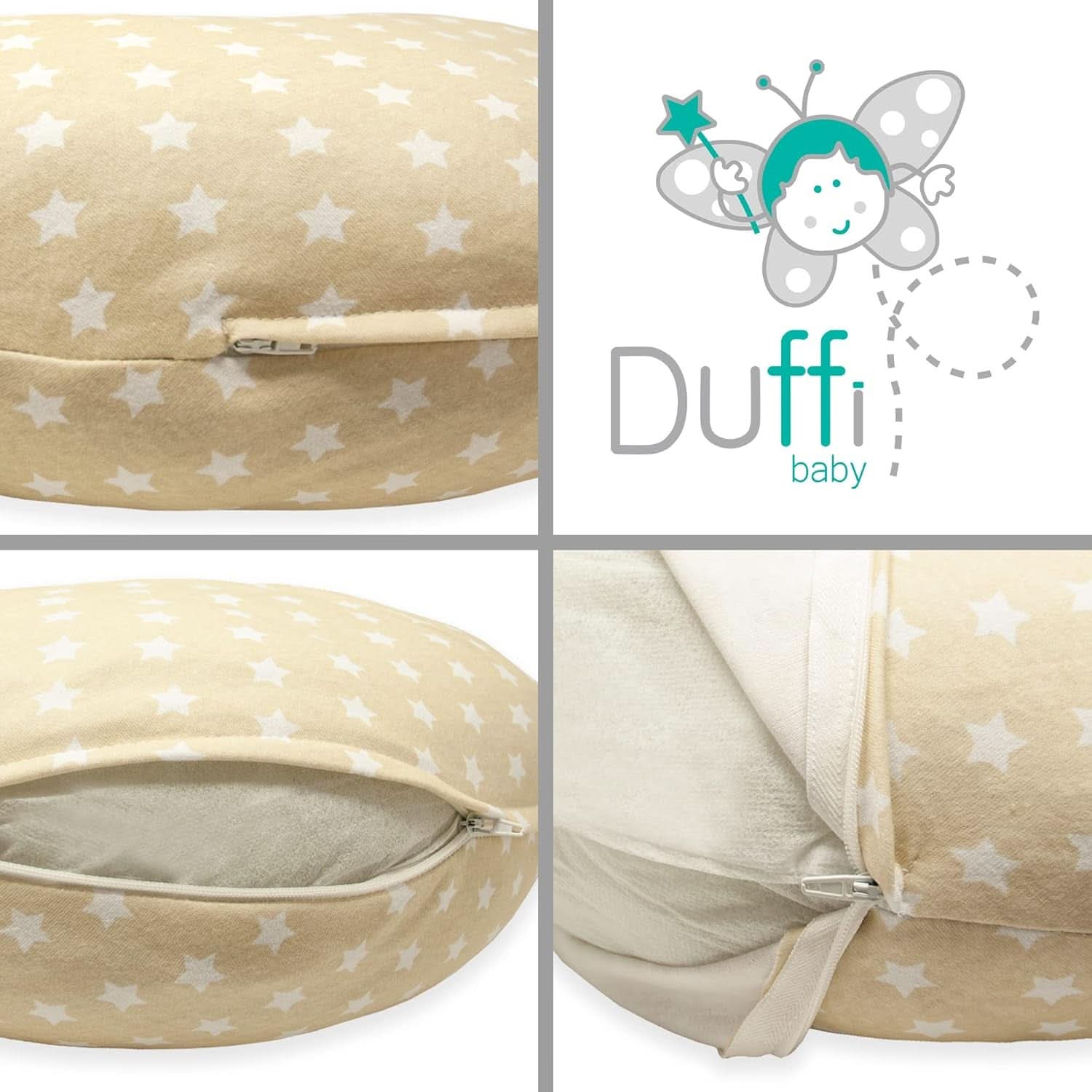 Pernă de alăptare pentru nou-născuți, XL, Husă din bumbac 100%, detașabilă și lavabilă, Umplutură din poliester, Motiv stele Accesorii Hrana si Alaptare Bebe Naty Shop